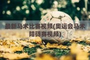 最新马术比赛视频(奥运会马术障碍赛视频)