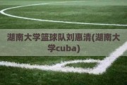 湖南大学篮球队刘惠清(湖南大学cuba)