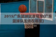 2015广东篮球联赛冠军(广东篮球队主场在哪里)