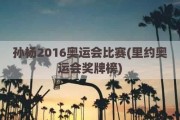 孙杨2016奥运会比赛(里约奥运会奖牌榜)