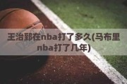 王治郅在nba打了多久(马布里nba打了几年)