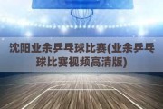 沈阳业余乒乓球比赛(业余乒乓球比赛视频高清版)