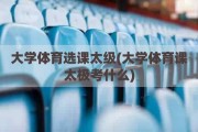 大学体育选课太级(大学体育课太极考什么)