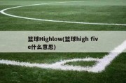 篮球Highlow(篮球high five什么意思)