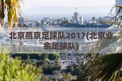 北京燕京足球队2017(北京业余足球队)