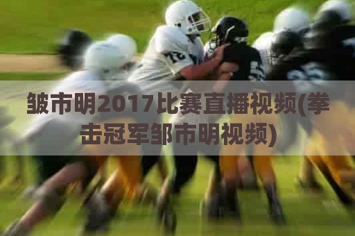 皱市明2017比赛直播视频(拳击冠军邹市明视频)