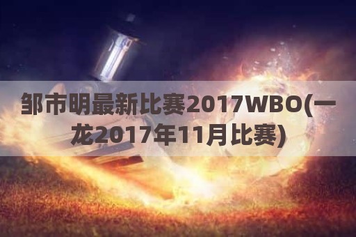 邹市明最新比赛2017WBO(一龙2017年11月比赛)