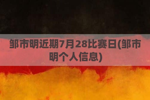 邹市明近期7月28比赛日(邹市明个人信息)