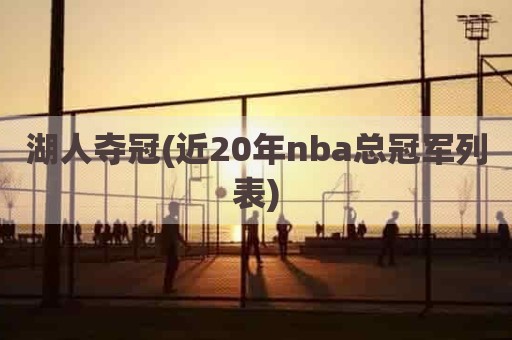 湖人夺冠(近20年nba总冠军列表)