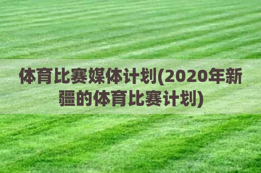 体育比赛媒体计划(2020年新疆的体育比赛计划)