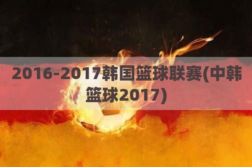 2016-2017韩国篮球联赛(中韩篮球2017)