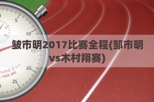 皱市明2017比赛全程(邹市明vs木村翔赛)