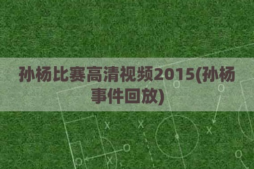 孙杨比赛高清视频2015(孙杨事件回放)